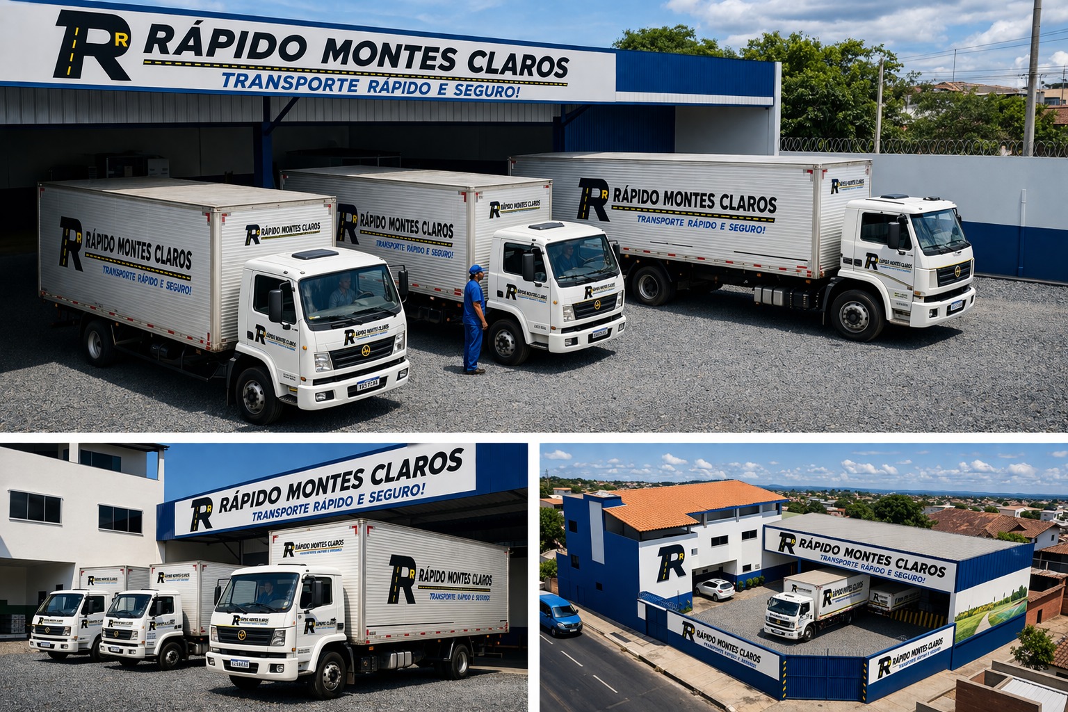 Frota da transportadora Rápido Montes Claros — caminhões para fretes SP e Norte de MG